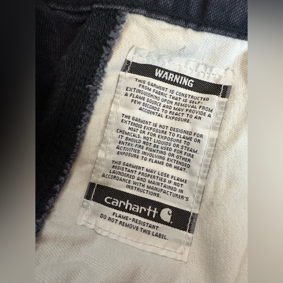 Carhartt Men’s FR Washed Duck Work Dungaree Dark Navy 100791-410 (Sz 42 X 30) - Picture 6 of 11